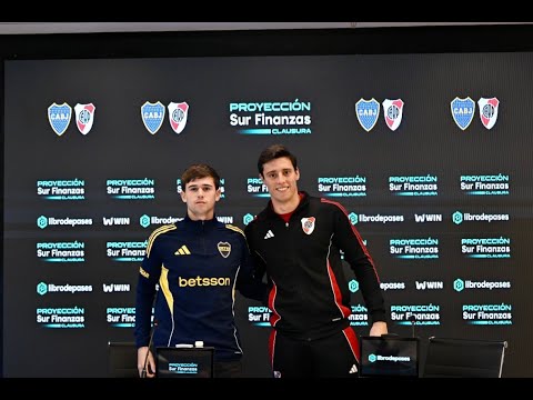 #ConferenciaLPF Proyección | Santiago Dalmasso y Santiago Beltrán en la previa del #Superclásico