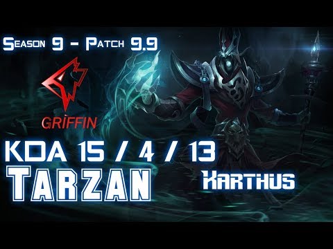GRF Tarzan KARTHUS vs LEE SIN Jungle - Patch 9.9 KR Ranked