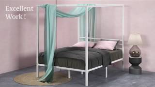 Zinus Patricia Four Poster Canopy Bed Frame - Assembly