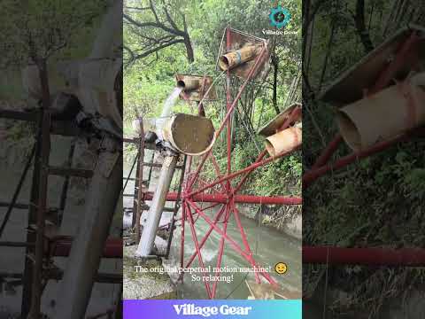 Old-School Water Wheel is SO Mesmerizing! 🤩 The Original Green Energy Machine! #farming #satisfying