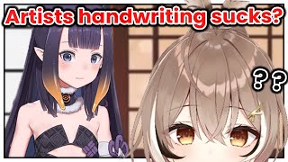 Ina and Mumei respond to the myth about artist handwriting