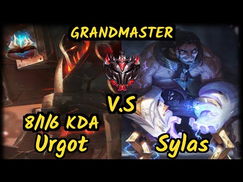 GRF Sword (URGOT) vs SYLAS - 8/1/6 KDA TOP GAMEPLAY - KR Ranked GRANDMASTER v9.6