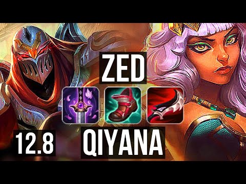 ZED vs QIYANA (MID) | 3.6M mastery, 11 solo kills, 1400+ games | EUW Diamond | 12.8