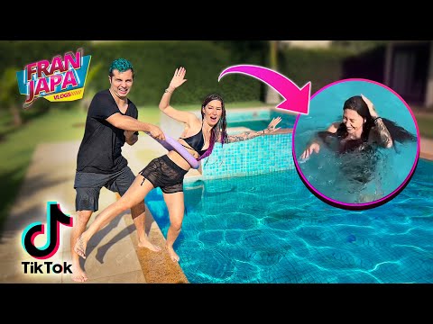 DESAFIOS DO TIKTOK NA PISCINA! - Fran Japa
