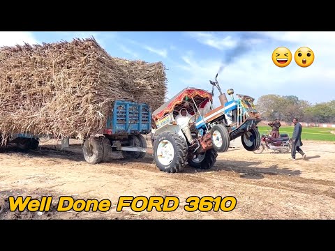 Extremely Overloaded 40 Tonnes Sugarcane Load Trailer | Ford 3610 49HP