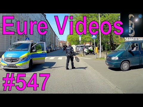 Eure Videos #547 - Dashcam - Zu dritt auf e-roller - Netter Polizist mit Radkappe - Parkrempler