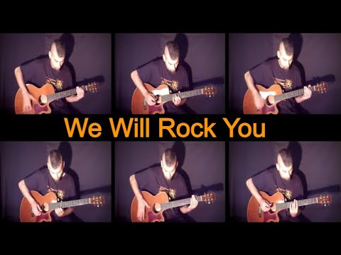 Queen we will rock you - acoustic version with 7 guitars - marco vitali