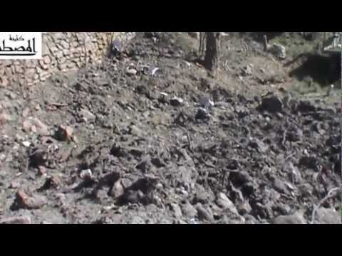آثار الدمار جراء القصف العشوائي من قبل قوات النظام على جبل التركمان في اللاذقية
