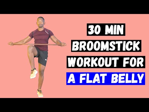 30-Minute BROOMSTICK WORKOUT FOR A FLAT TUMMY - Abs and Oblique Muscles