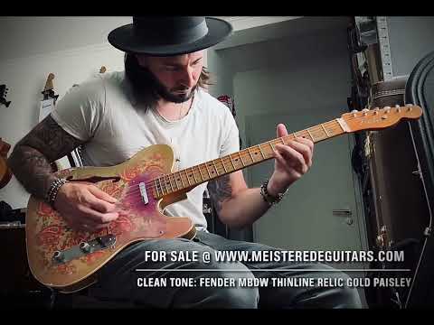 For sale @ www.MEISTEREDEGUITARS.com - cleantone Fender Dale Wilson Thinline Relic Gold Paisley Tele