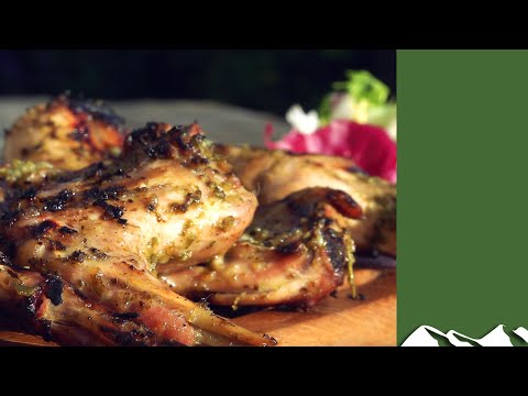 Grilled Rabbit with garden herbs barbecue recipe