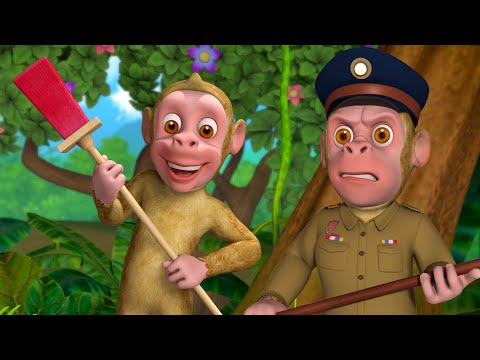 Natkhat Bandarmama - Kela kha ke Chhilka Fek Raha Tha | Hindi Rhymes for Children | Infobells