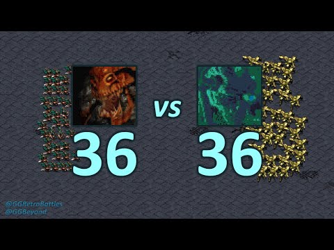 36 Hydralisks vs 36 Dragoons - Even Numbers - StarCraft Retro Battles