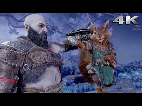 Ratatoskr The Squirrel Intro Scene - God Of War Ragnarok PS5 2022 (4K 60FPS) GoW 5 Ragnarok