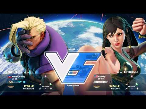 Street Fighter V: Kimbo_Henry (Nash) vs. RayRay (Chun-Li) X2