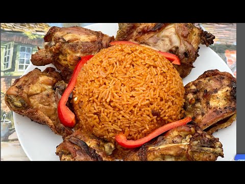 A Perfect Smoky Jollof Rice & Grilled Chicken// Peri Peri Jollof Rice. #jollofrice #grilledchicken