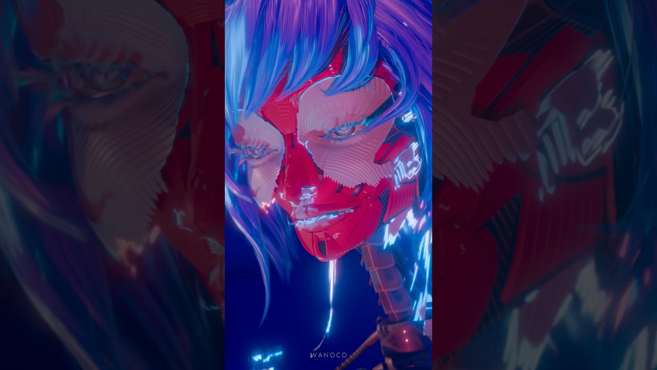 サイバー人 頭部　骨と筋肉と皮膚　アナトミー勉強 #blender #解剖 #キャラクターデザイン