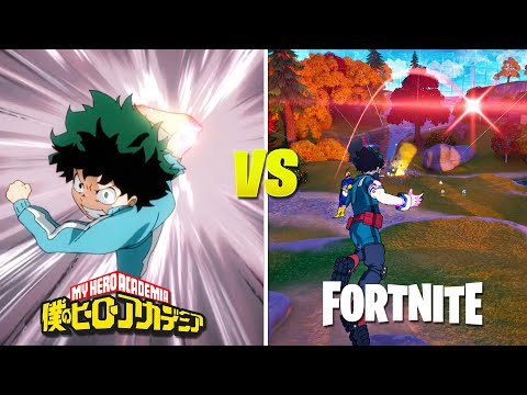 My Hero Academia Original Deku's Smash VS in Fortnite (Comparing)