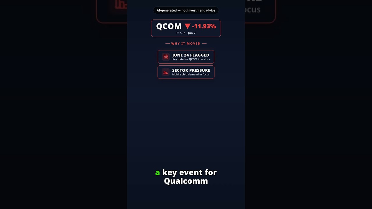 Why Is Qualcomm Stock Plummeting Today? QCOM -11.93% (Jun 7) — Key Date Approaching