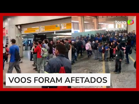 Trabalhadores do Aeroporto de Guarulhos protestam contra veto a celulares e voos são afetados
