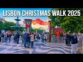 Lisbon Sunny Winter Walking Tour 2025 Christmas Preparations 4K Ultra HD