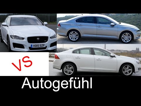Best sedan comparison test review Jaguar XE vs Volkswagen Passat vs Volvo S60 - Autogefühl