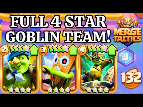 Can I Get All GOBLINS To 4 STAR In ONE GAME? - Clash Royale Merge Tactics