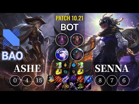 DRX BAO Ashe vs Senna Bot - KR Patch 10.21