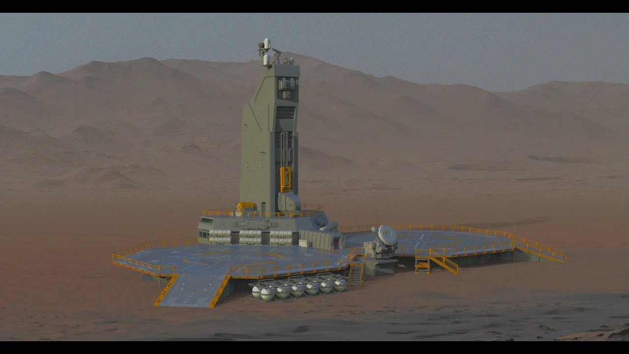 Science-Fiction-Hubschrauberlandeplatz 3D Modell