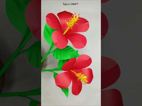 Paper Hibiscus Flower Making Tutorial || Hibiscus Flower Making With Paper 🌺 #shorts #papercraft