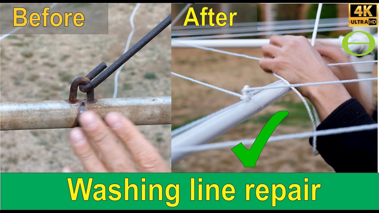 Watch video How to repair and rewire your old rusted rotary washing line. Now How to repair and rewire your old rusted rotary washing line.
