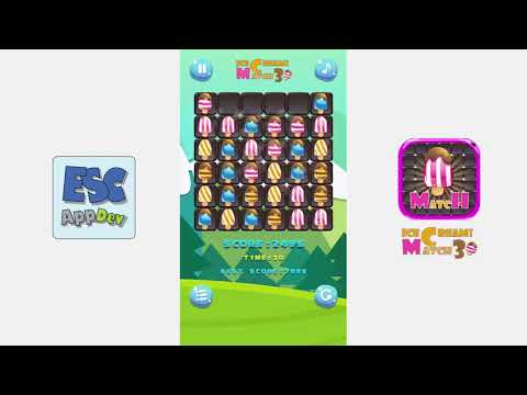 Ice Cream Match Puzzle Game - 3 in a row games Video
