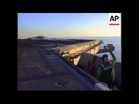 Latest military action on board aircraft carrier USS Vinson