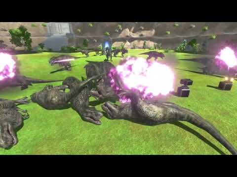 T-rex / Tyrannosaurus Vs 10 Rocket Missile Launcher