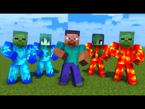 MONSTER SCHOOL : FIRE ZOMBIE, ICE ZOMBIE AND STEVE DANCE JOANA MEME - MINECRAFT ANIMATION
