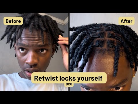 HOW TO RETWIST LOCS YOURSELF | Palm rolling method |...