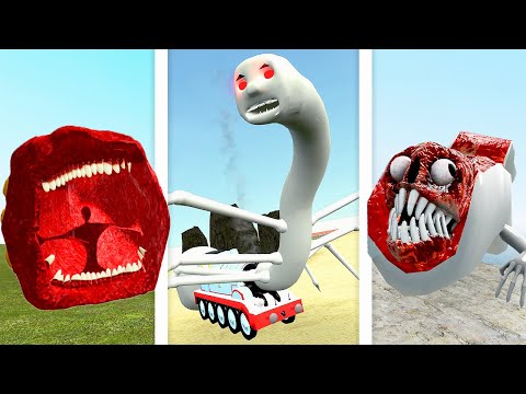 CURSED THOMAS vs TRAIN EATER vs BRIDGE WORM! (Garry's Mod)