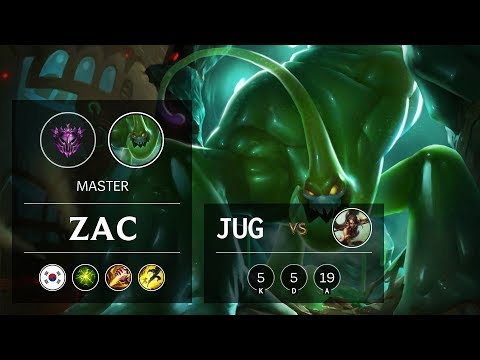 Zac Jungle vs Nidalee - KR Master Patch 9.19