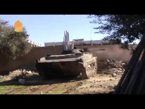 استهداف حواجز النظام بواسطة رشاش دبابة T55  ضمن مجريات معركة البنيان المرصوص