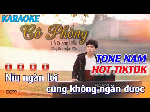 Cô Phòng - Karaoke Tone Nam Hồ Quang Hiếu Phối Mới Dễ Hát || Karaoke Thiên Trang