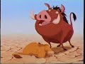 The Lion King 1994 Timon And Pumbaa Find Simba Scene VHS Capture