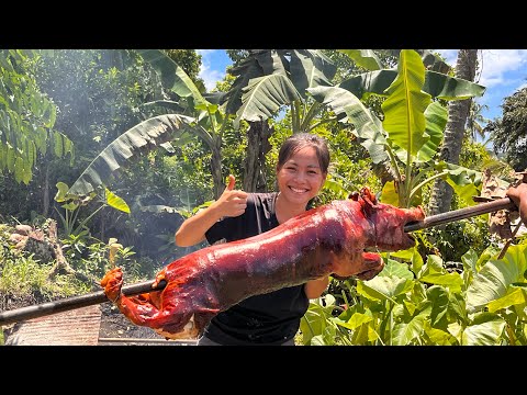 I tried to cook  "Lechon Baboy" to celebrate my birthday in the countryside (Bohol) Learning101