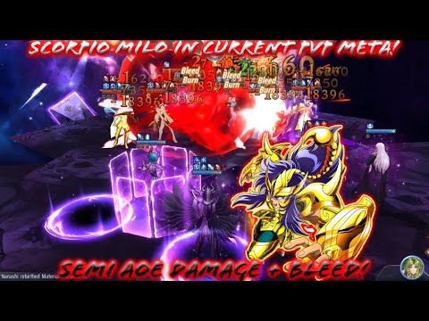 Saint Seiya: Awakening (KOTZ) - Scorpio Milo in Current PvP Meta! High Semi AOE + Bleed Damage!