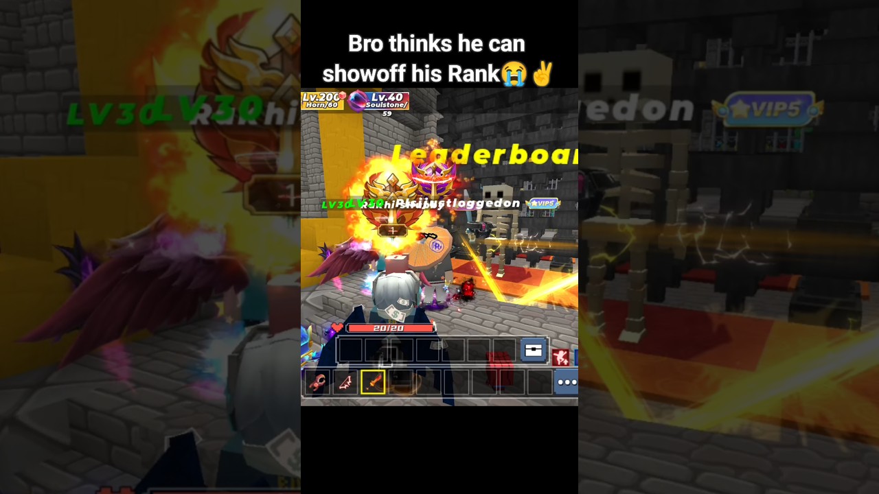 Bedwars: Bro Thinks he's on Top!! ✨🫡😭 #blockmango #mattsunbg #viral #shorts