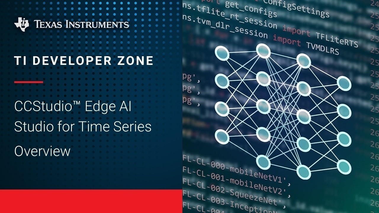 CCStudio™ Edge AI Studio for Time Series overview
