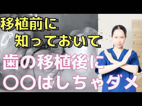 生命歯学科 歯の移植後の注意点！移植の成功率を高めるために患者さんができること！「移植後の痛み腫れを小さくするために」「移植後の食事」「歯磨き」「血が止まらない」困った時の対処法を解説🦷