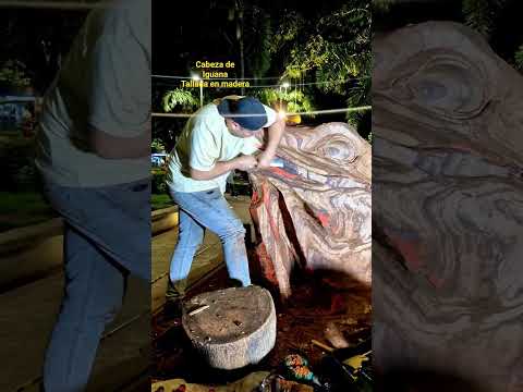 Cabeza de iguana tallada en madera de Piñón de Oreja #sculpture #woodscraft #arte #talladoenmadera