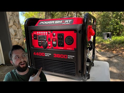 PowerSmart 4400-Watt Open Frame Inverter Generator, Gas Powered, CO-Sensor, Lightweight & Quiet for Home Use and Emergency Backup, Camping, EPA Compliant video review thumbnail