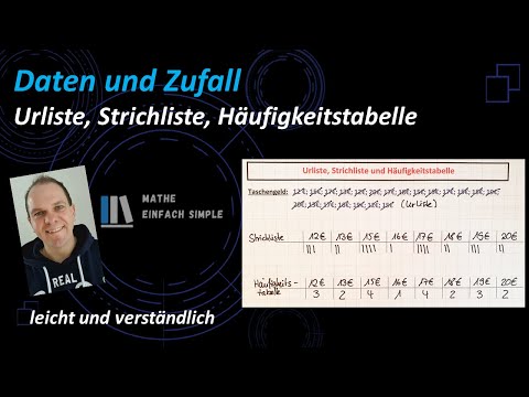 Daten und Zufall / Urliste - Strichliste - Häufigkeitstabelle / mathe einfach simple