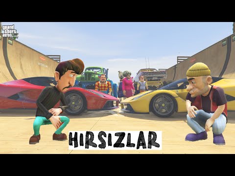 FERRARİ ÇALAN HIRSIZ KUZENLER YAKALANDI 😁 GTA 5 Scary Teacher - Dark Riddle